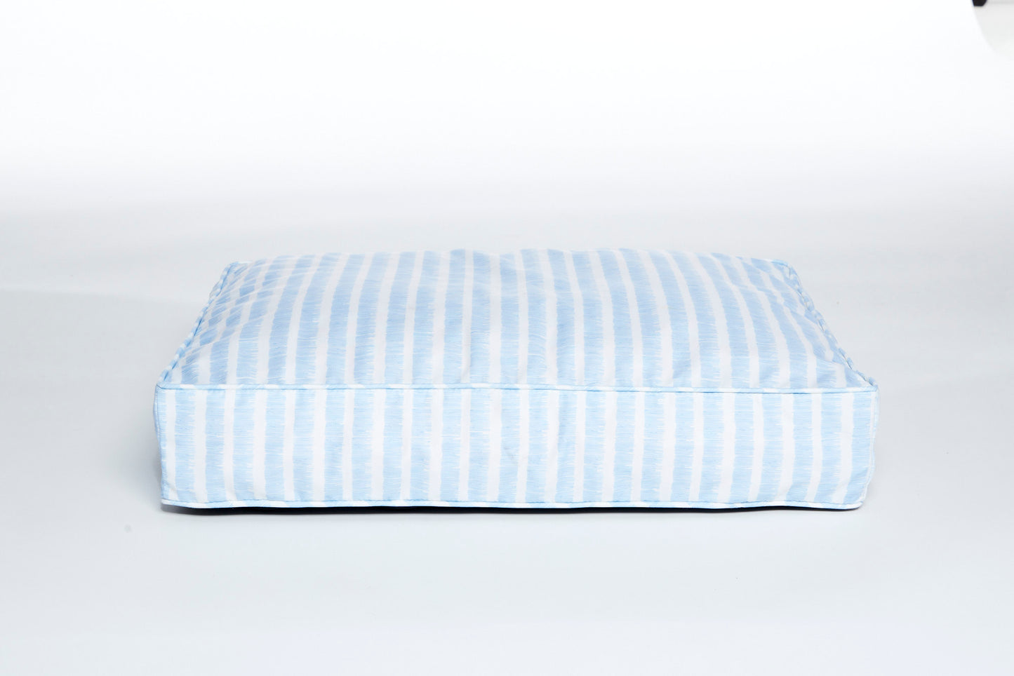 blue and white striped modern dog bed