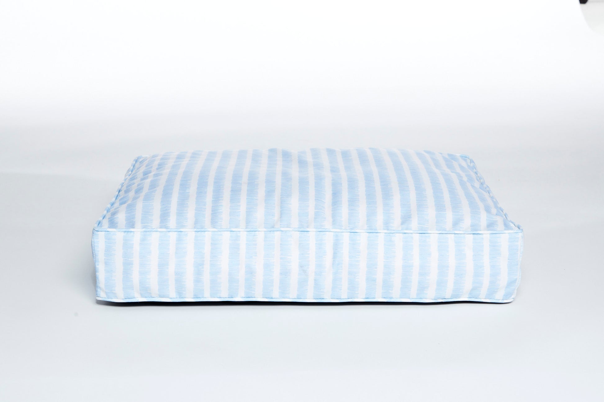 blue and white striped modern dog bed