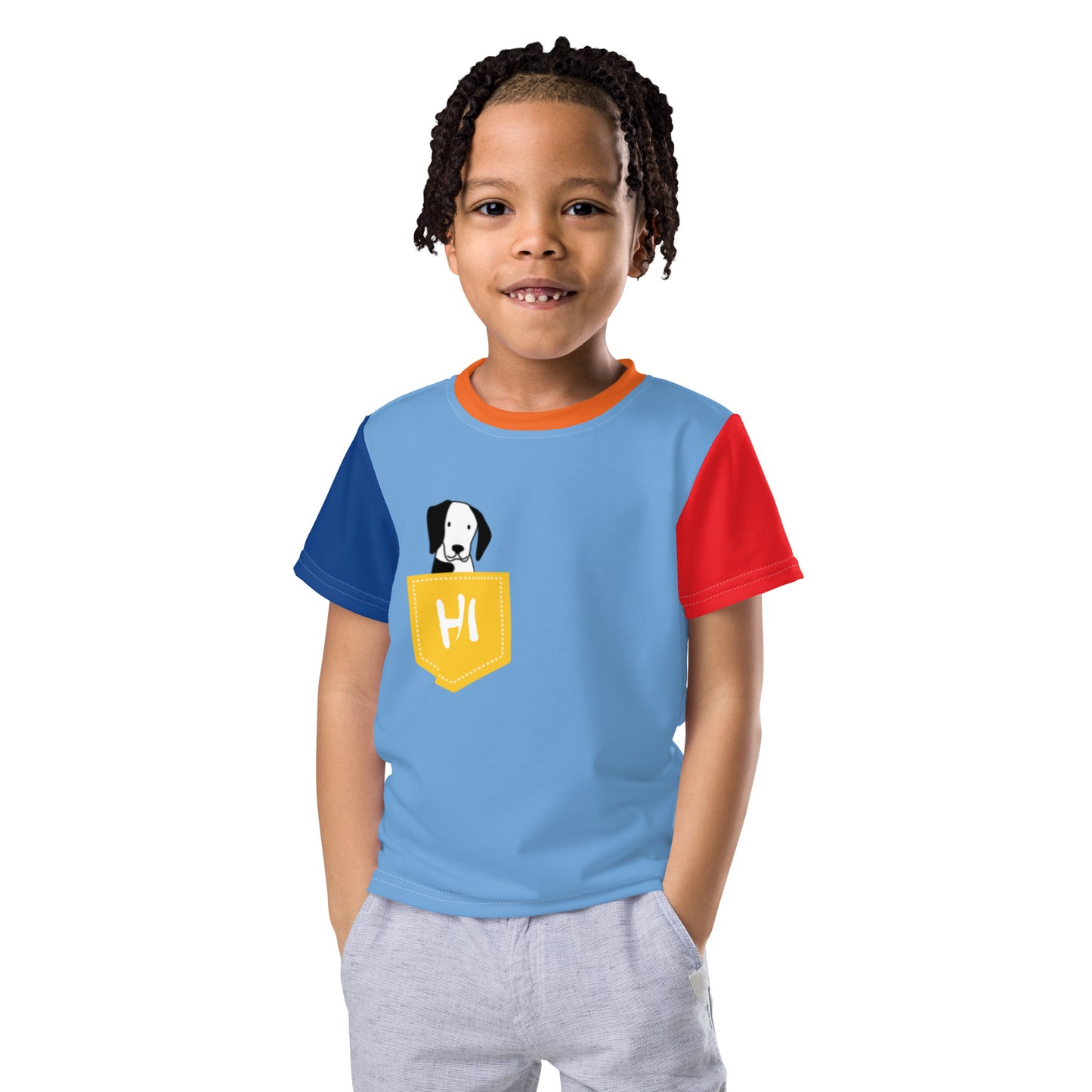 colorblock pocket t-shirt dog