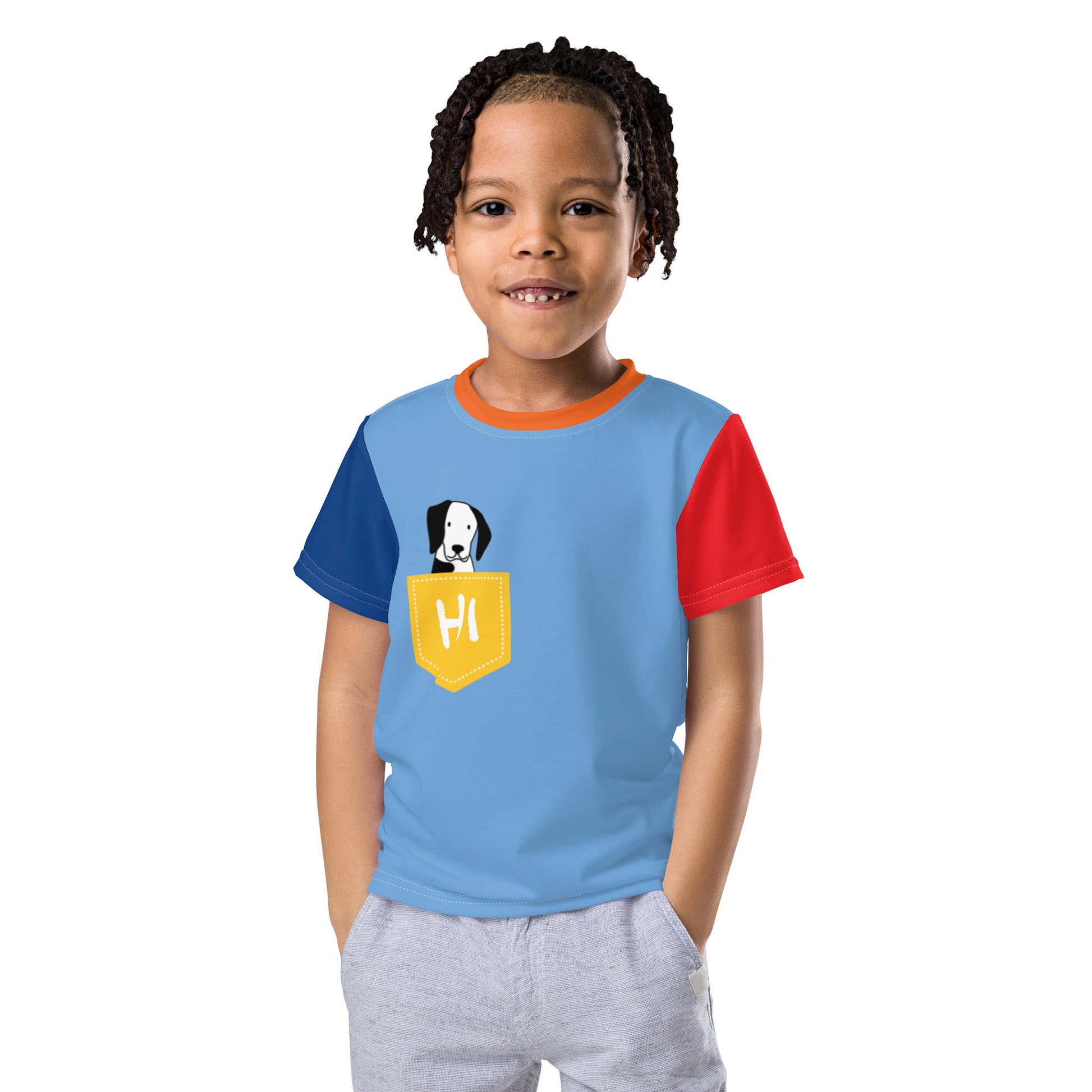 colorblock pocket t-shirt dog