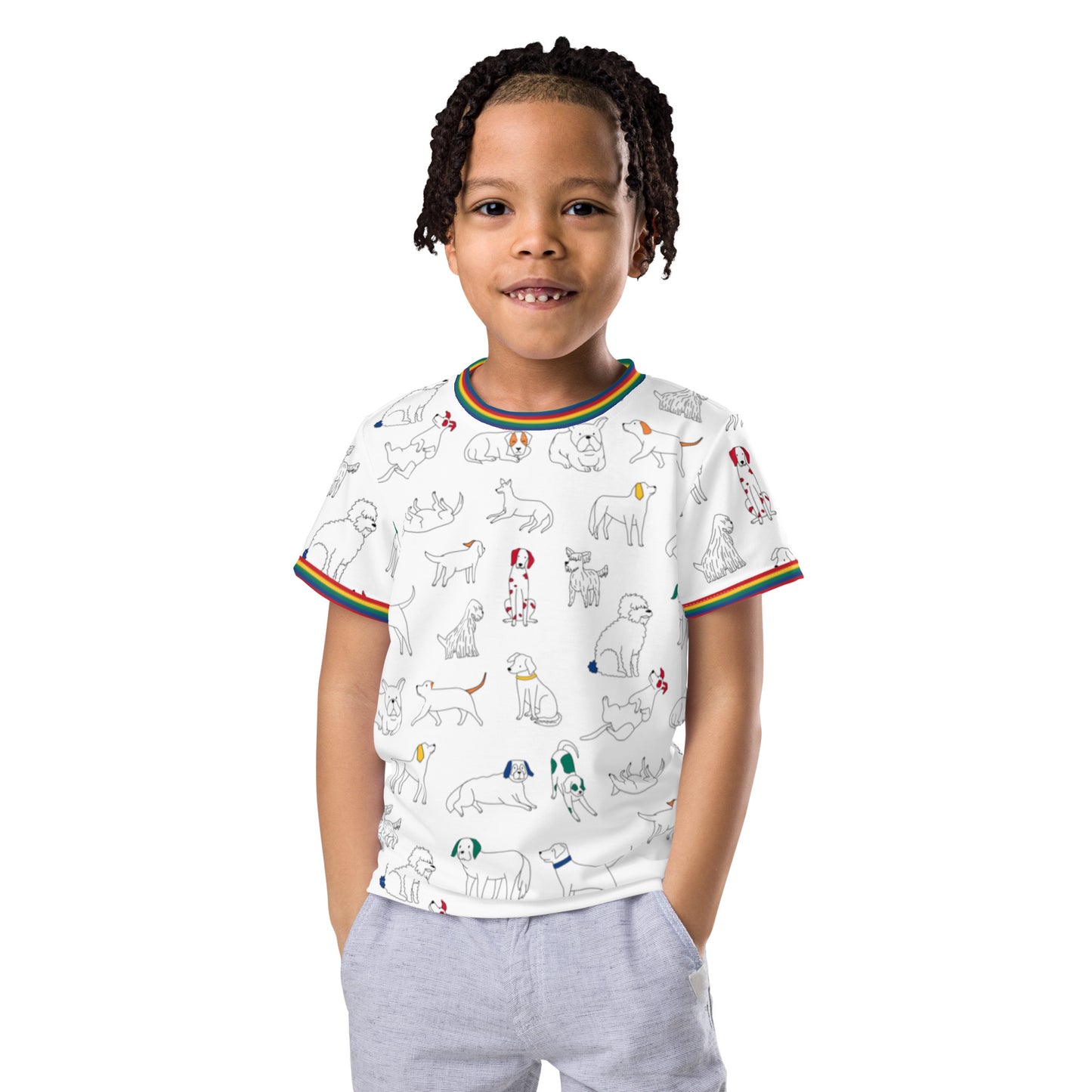 kids ringer t-shirt rainbow