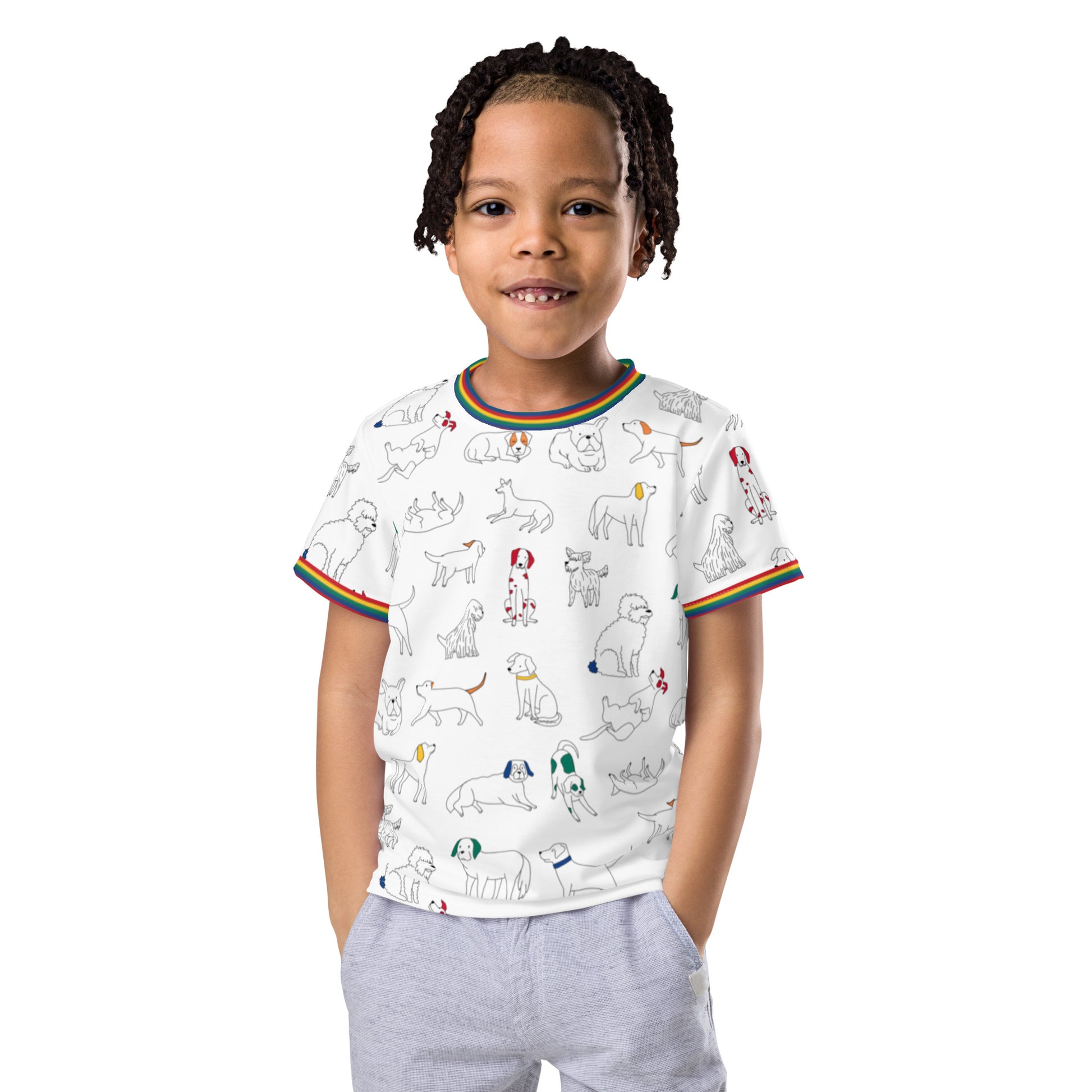 kids ringer t-shirt rainbow