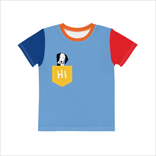 pet in pocket t-shirt colorblock