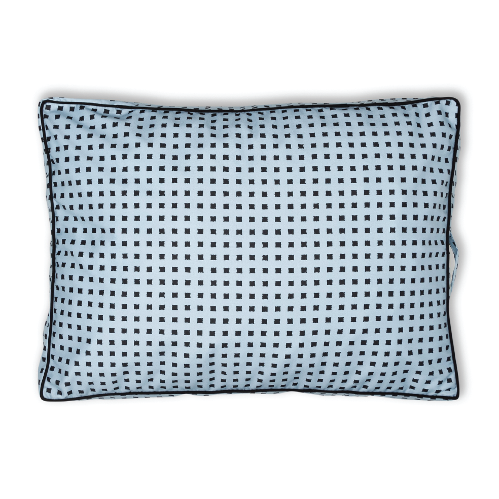 blue and black dog bed | neutral dog bed | modern dog bed