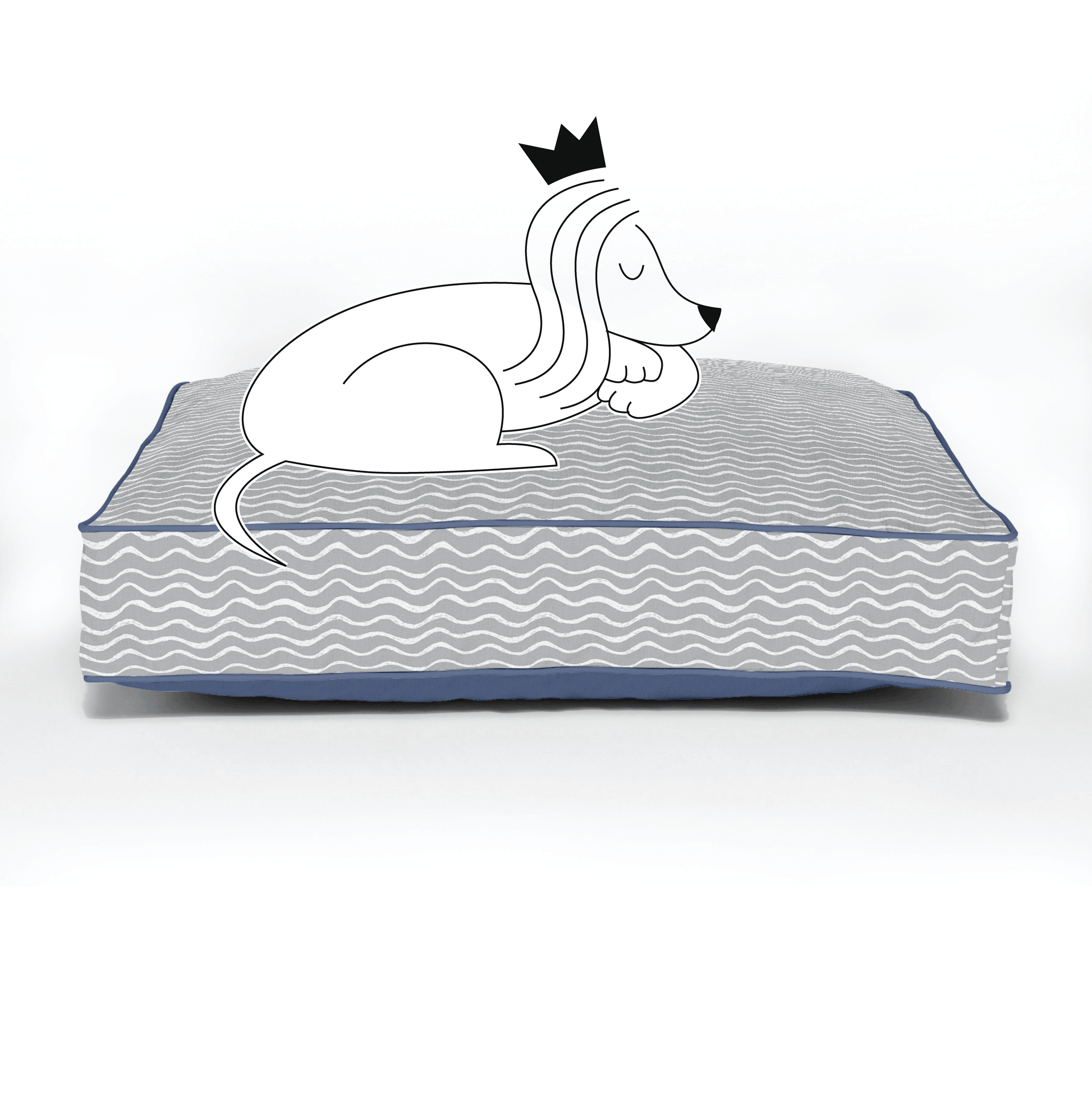 gray and white fun striped wiggle dog bed