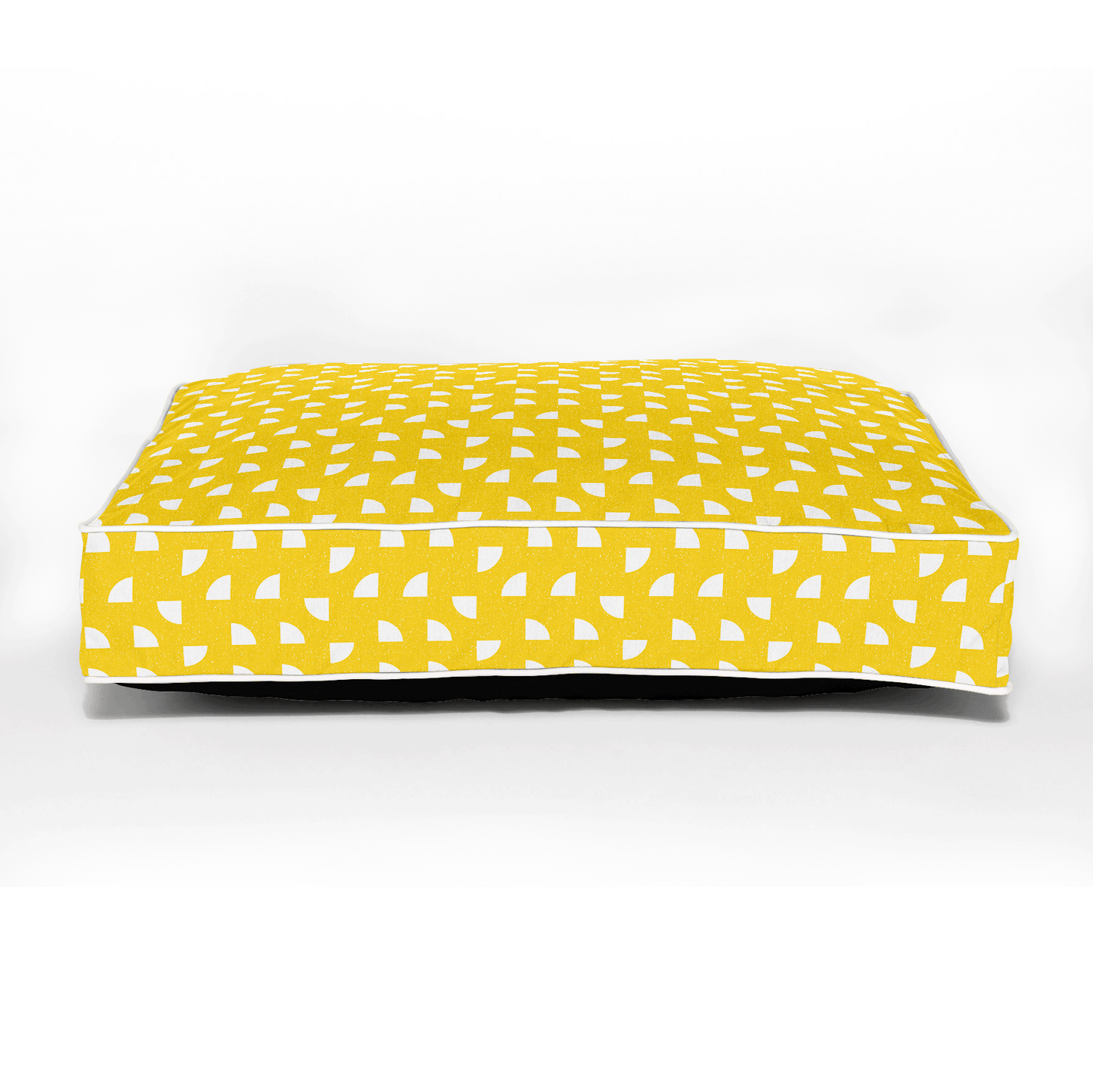 yellow and white dog bed | geometric dog bed
