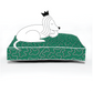 modern playful fun dog bed green black white
