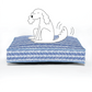 blue white painterly striped dog bed nautical chic