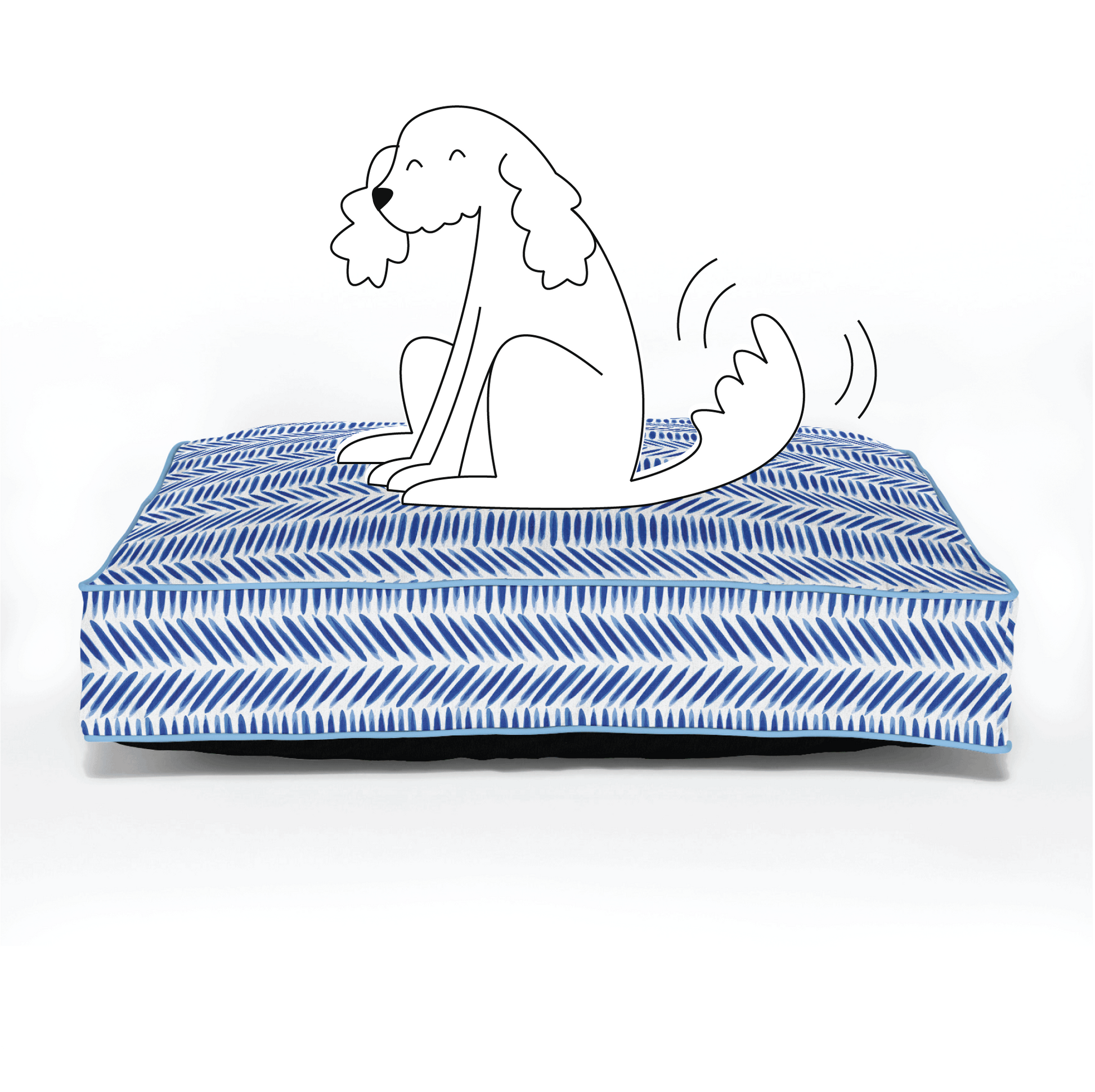 blue white painterly striped dog bed nautical chic