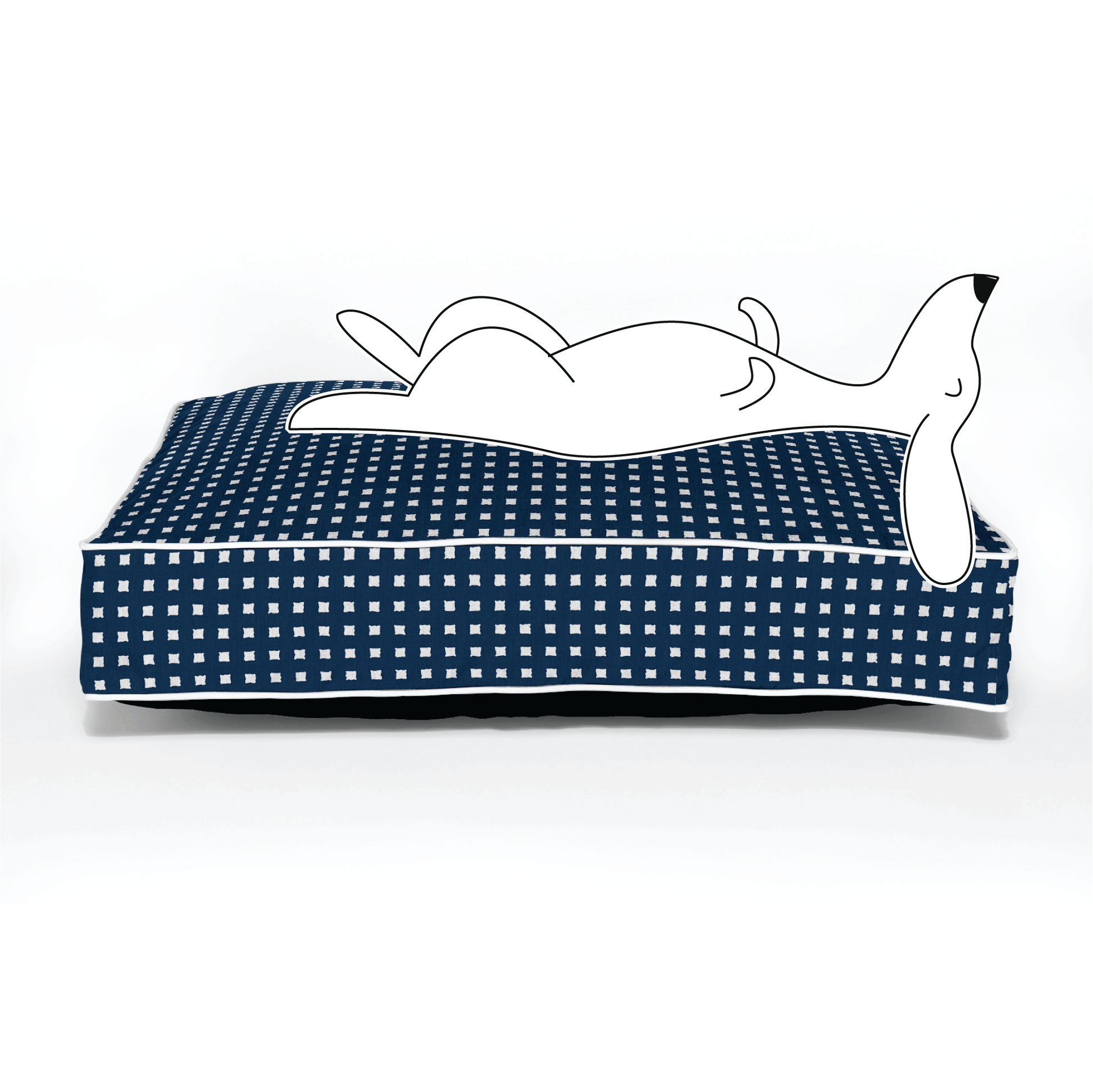 blue and white navy white dog bed fun geometric dog bed