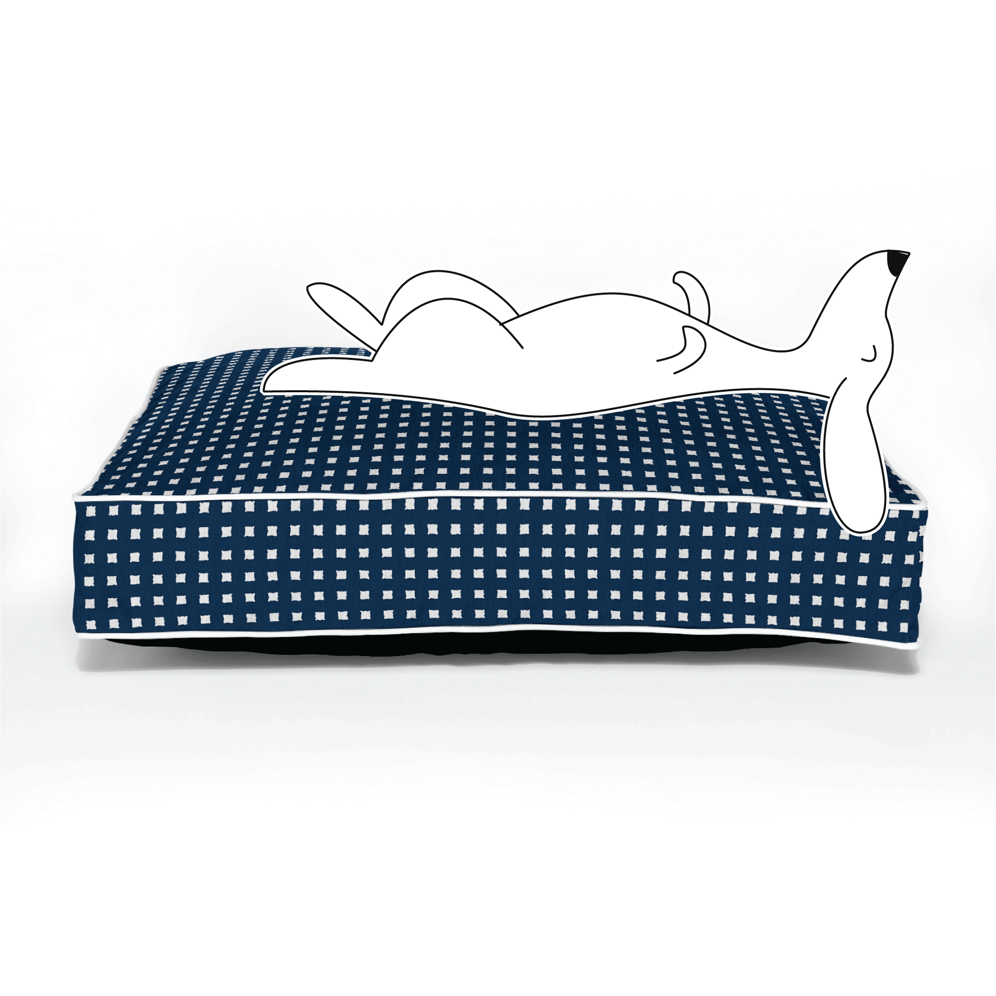 Blue and top white dog bed