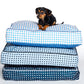 patterned dog bed | blue dog bed | stylish dog bed